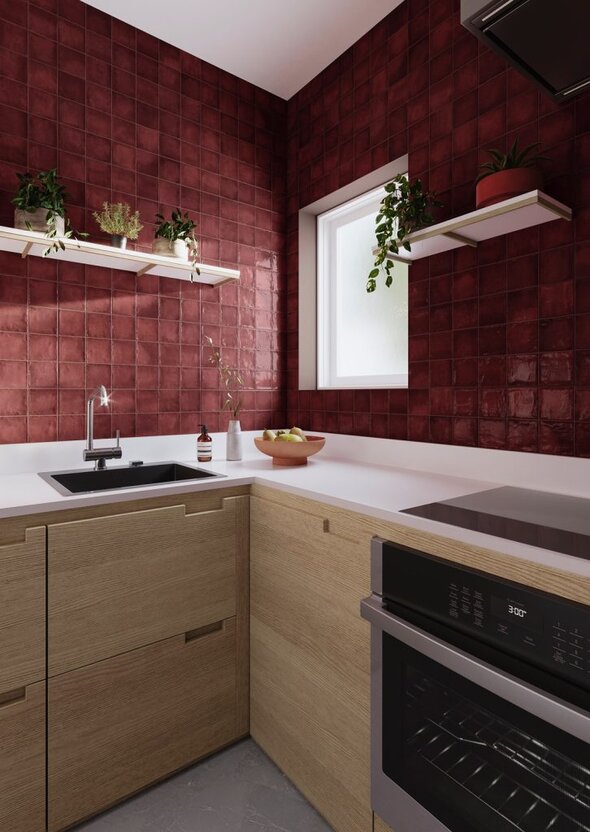 Deco Amaris Plus Burdeos 32x62,5 cm