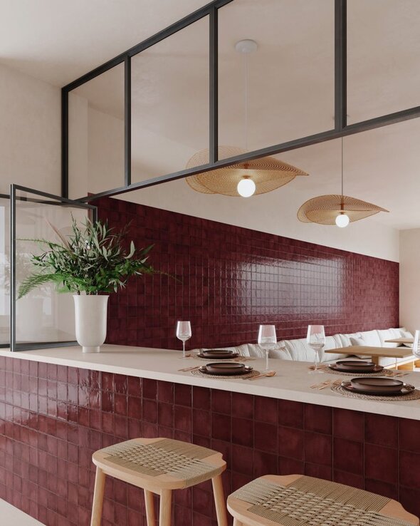 Deco Amaris Plus Burdeos 32x62,5 cm