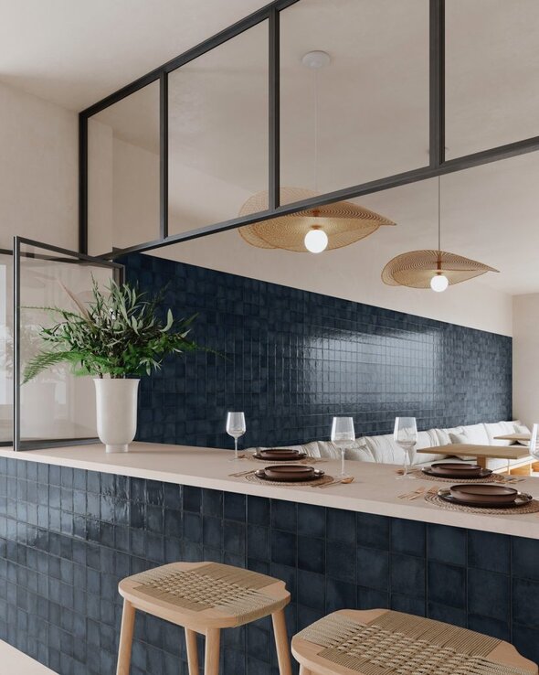 Deco Amaris Plus Navy 32x62,5 cm