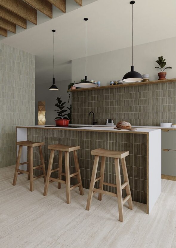 Obklad Deco Kirei Olive 32x62,5x0,9 cm