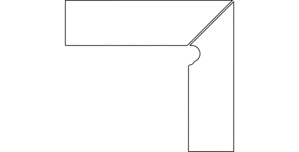 Schodový sokel Cronos Crema oblý pravý