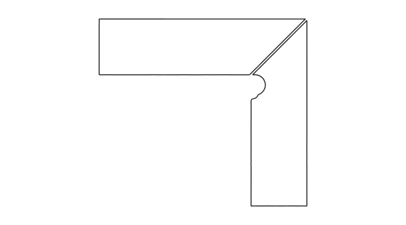 Schodový sokel Ordesa Natural oblý pravý