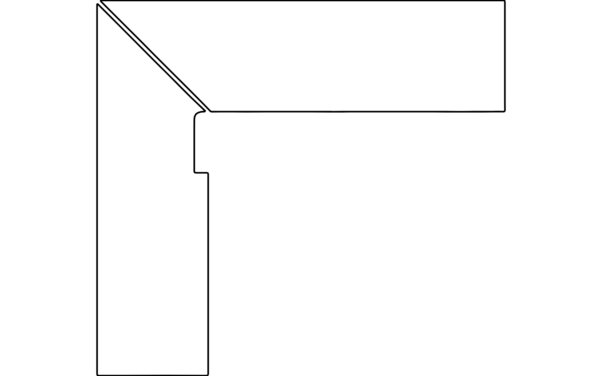 Schodový sokel Petra Gris hranatý ľavý