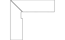 Schodový sokel Petra Gris hranatý ľavý