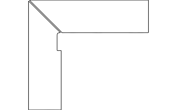 Schodový sokel Petra Ocre hranatý ľavý