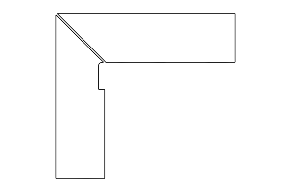 Schodový sokel Rodeno Nogal hranatý ľavý