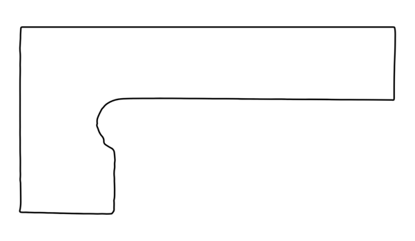 Schodový sokel Tatra Beige oblý ľavý