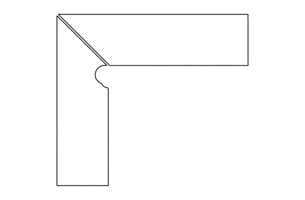 Schodový sokel Urban Caoba oblý ľavý